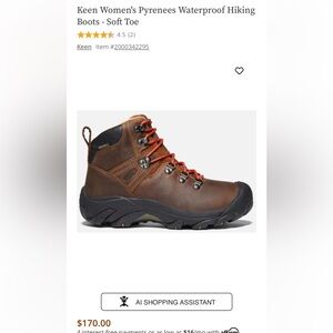 Like new Keen Pyrenees Waterproof leather boot 7.5 women’s